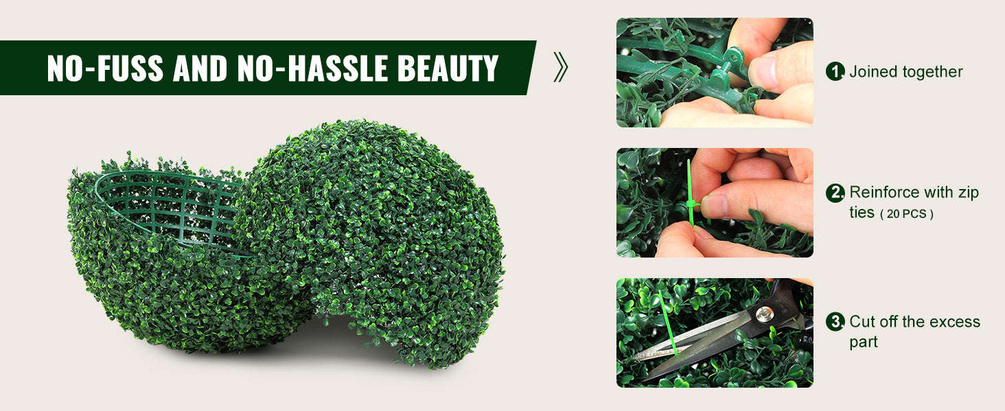 Artificial Boxwood Topiary Trees 16 Inch Ball Shape, 2 Pack-16in / United States