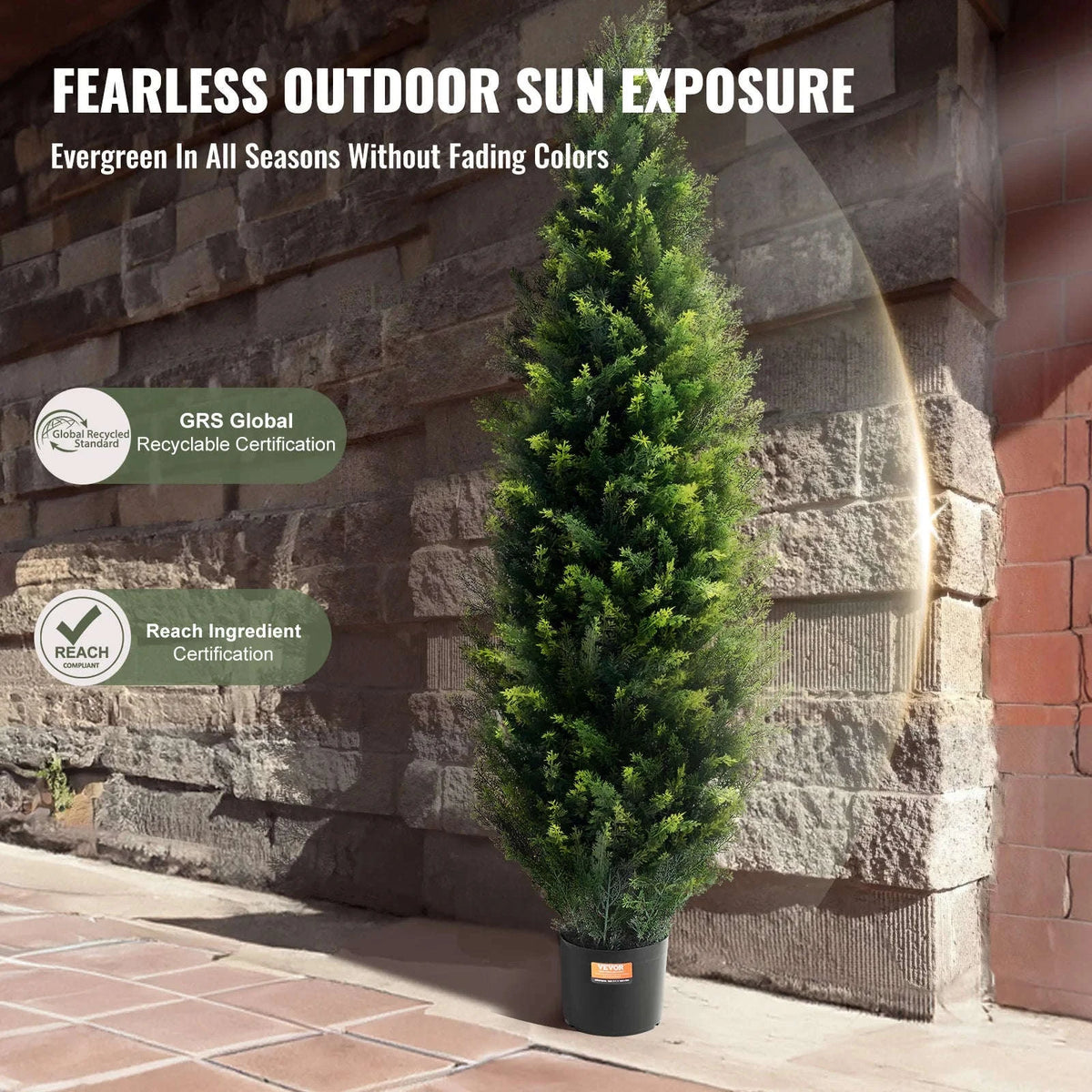 Artificial Cedar Topiary Tree for Home and Outdoor Decor-36in A frame / CZECH REPUBLIC