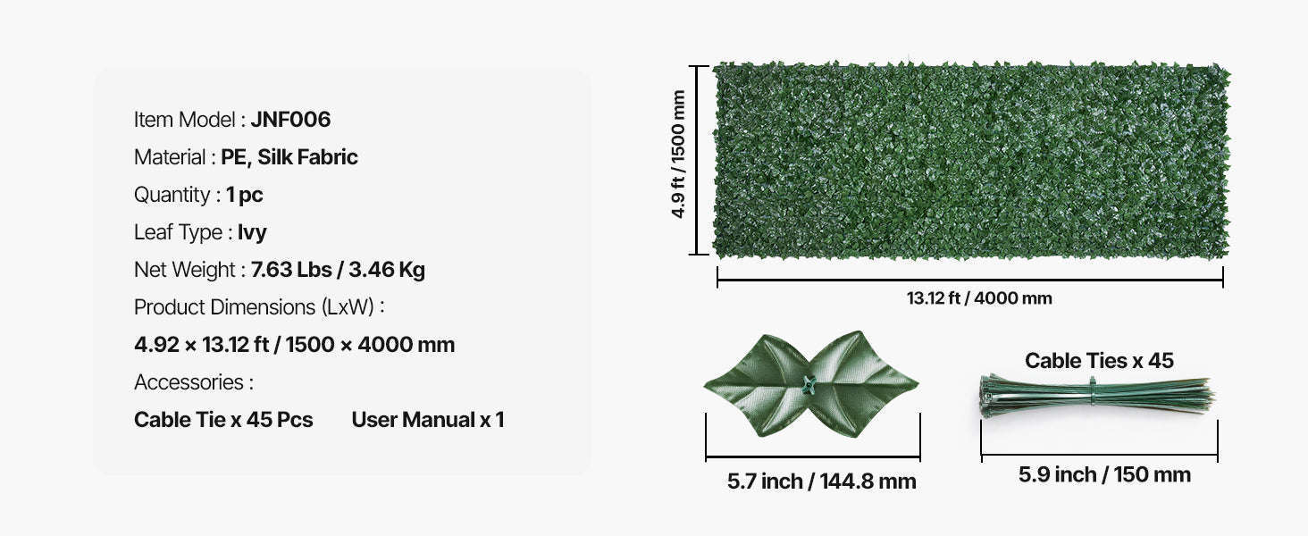 Artificial Green Wall Privacy Fence for Outdoor Garden Yard Balcony Decor-59x118inch Backcloth / United States