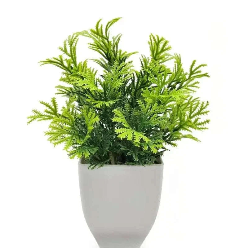 Artificial Plant in Plastic Pot for Home & Office Decor-1pc Pine needle