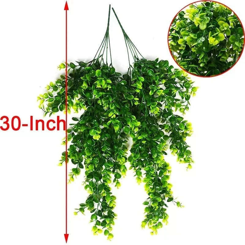 Artificial Rattan Eucalyptus Hanging Plant Decor-01