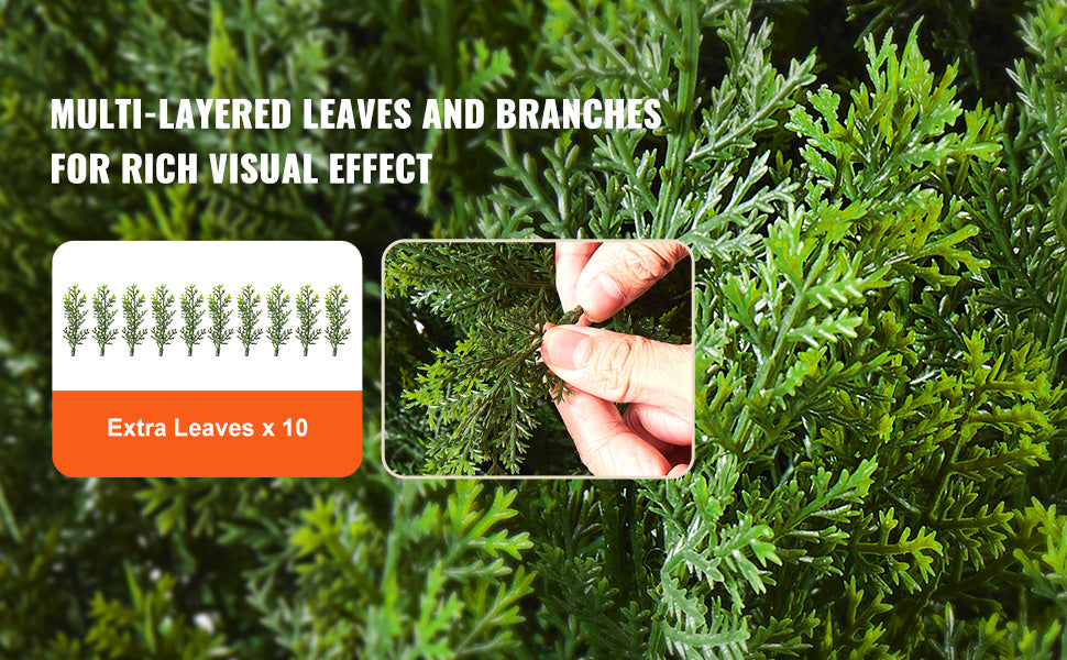 SucceBuy Artificial Cedar Topiary Tree Evergreen Fake Pine Cypress Trees Plant Artificial Greenery Set for Home Decor Outdoor