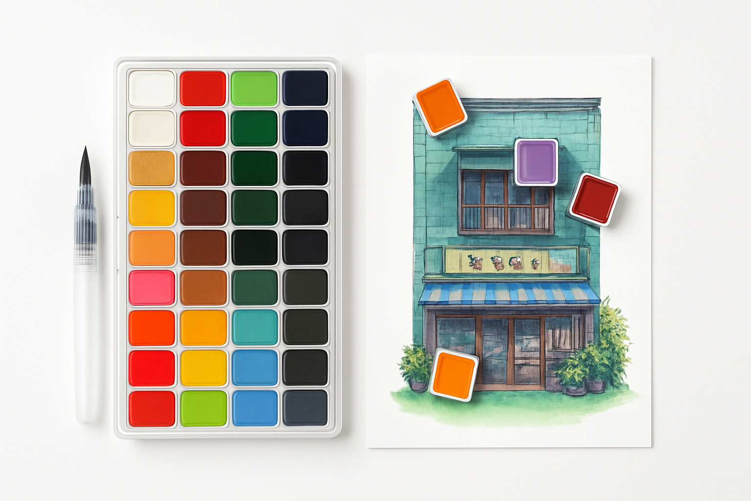 Artists' Professional Granulating Watercolor Set, 48 Colors