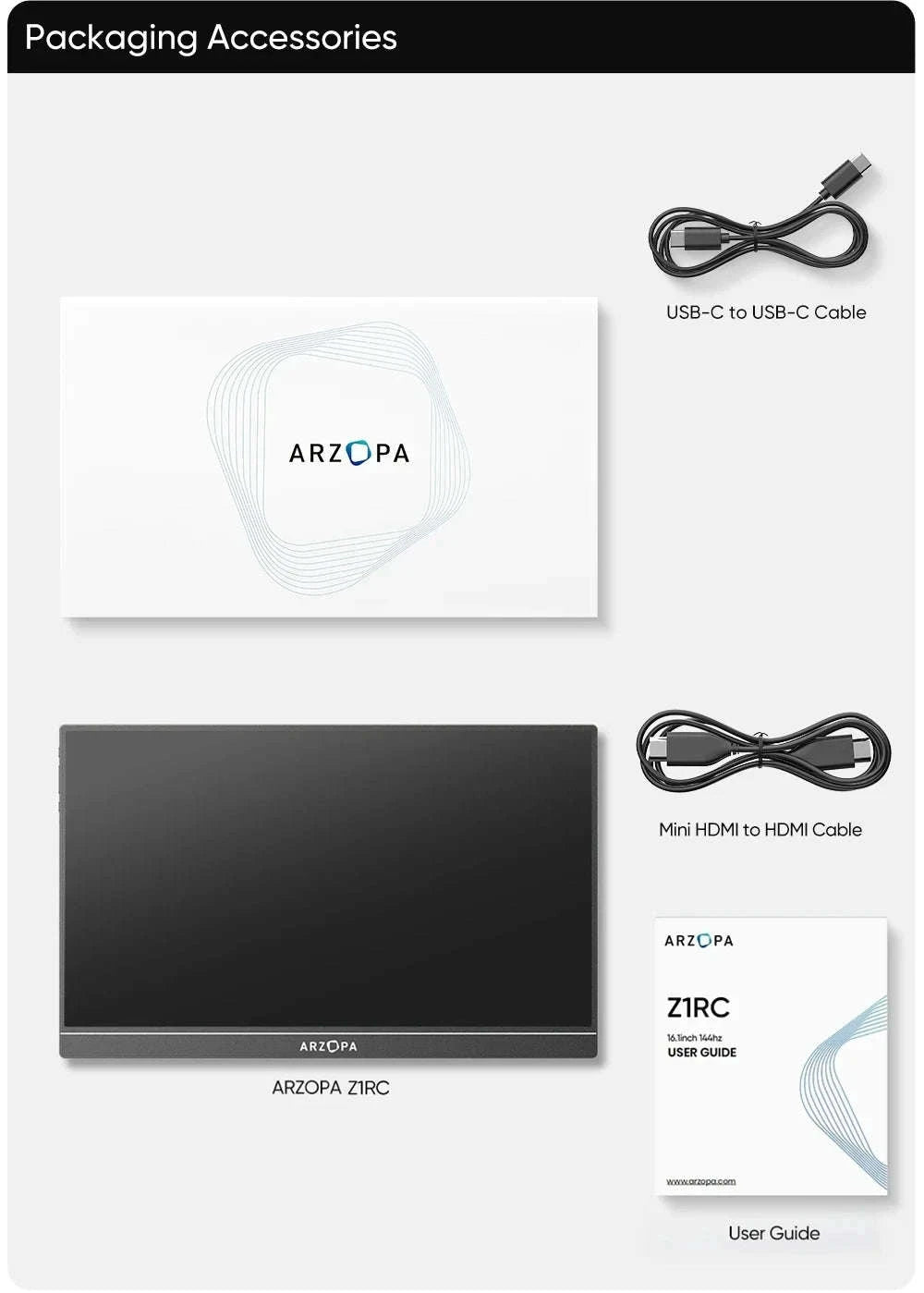 ARZOPA 16inch 2K Portable Monitor 16:10 IPS Screen with type-c mini hdmi Second Display for MAC/Laptop/PC/Xbox/PS4/5/Switch,Z1RC-16 Z1RC 2.5K / Poland