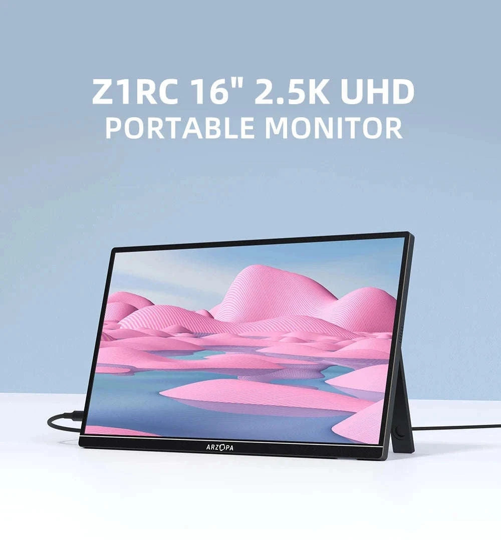 ARZOPA 16inch 2K Portable Monitor 16:10 IPS Screen with type-c mini hdmi Second Display for MAC/Laptop/PC/Xbox/PS4/5/Switch,Z1RC-16 Z1RC 2.5K / Poland