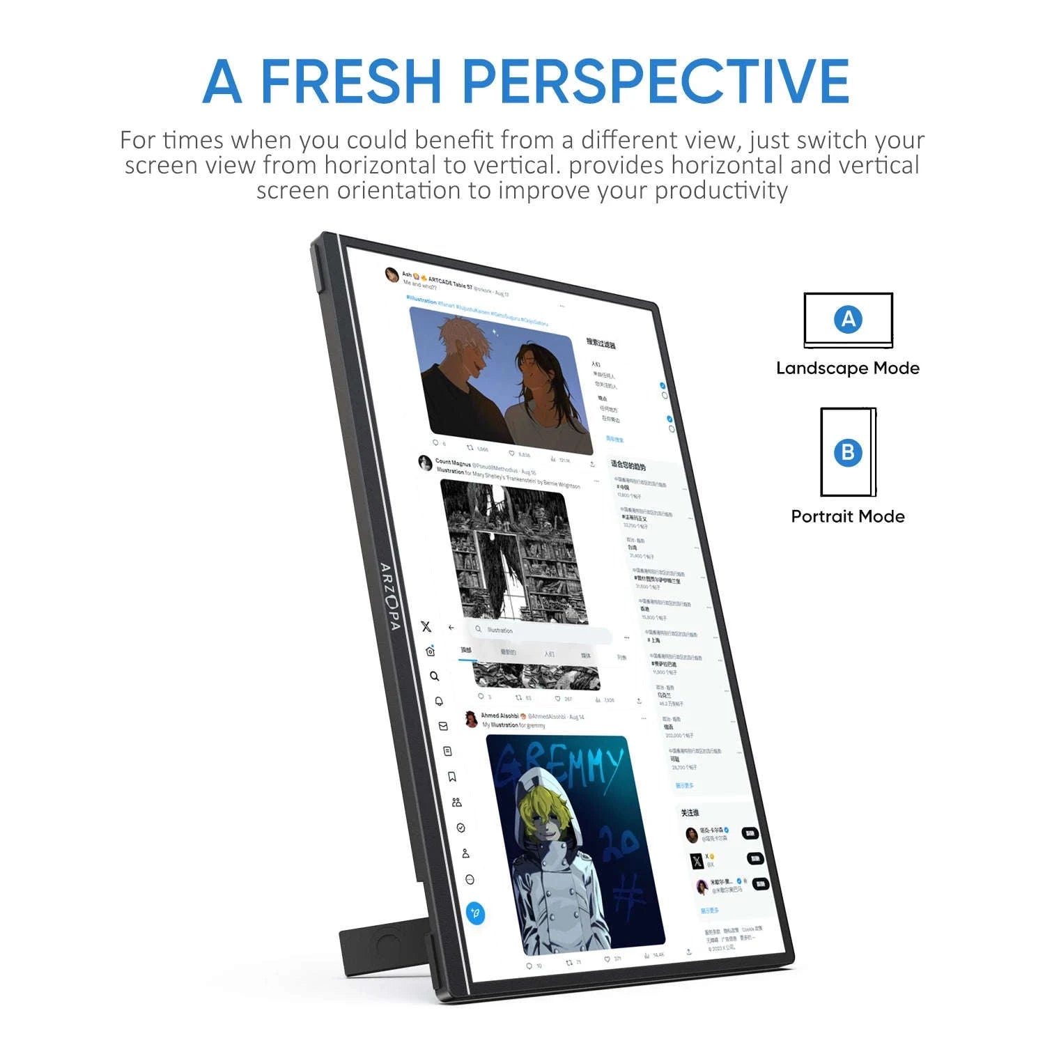 ARZOPA 16inch 2K Portable Monitor 16:10 IPS Screen with type-c mini hdmi Second Display for MAC/Laptop/PC/Xbox/PS4/5/Switch,Z1RC-16 Z1RC 2.5K / Poland