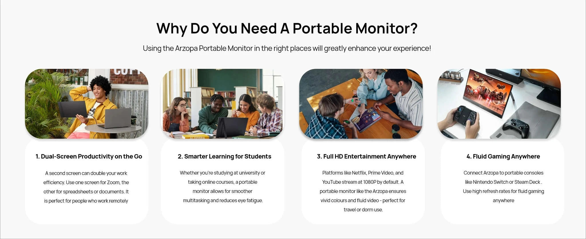 ARZOPA 16inch 2K Portable Monitor 16:10 IPS Screen with type-c mini hdmi Second Display for MAC/Laptop/PC/Xbox/PS4/5/Switch,Z1RC-16 Z1RC 2.5K / Poland