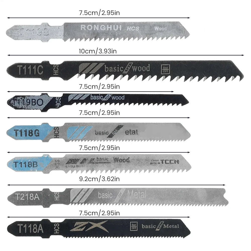 Assorted HCS T‑Shank Jigsaw Blades Set-20 pcs