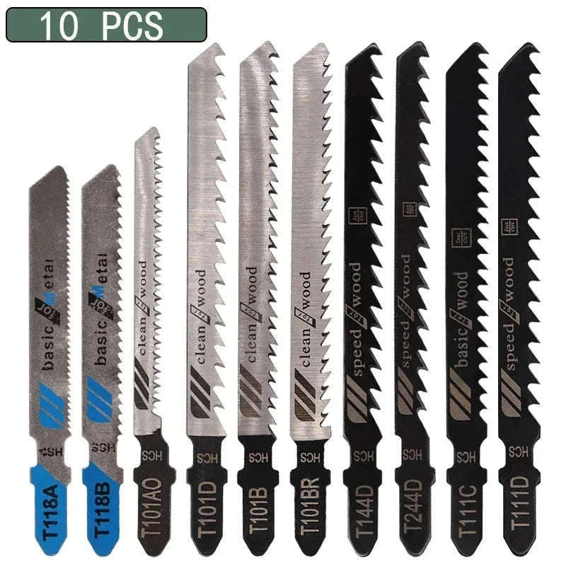 Assorted HCS T-Shank Jigsaw Blades Set for Wood, Plastic, Metal-20 pcs