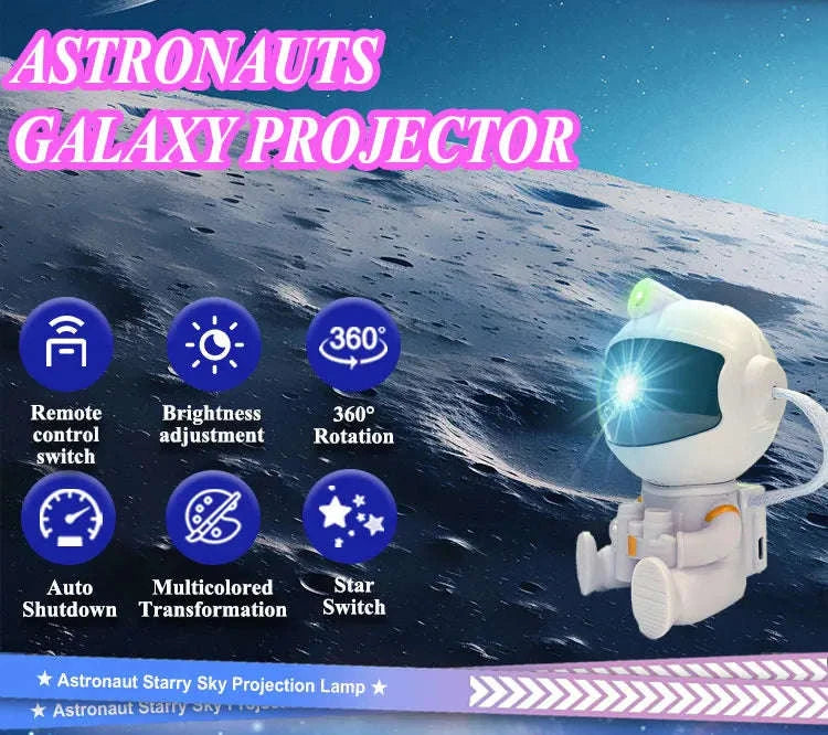 Astronaut Galaxy Projector Night Light with Remote & Timer-Hold Telescope / USB Plug / United States