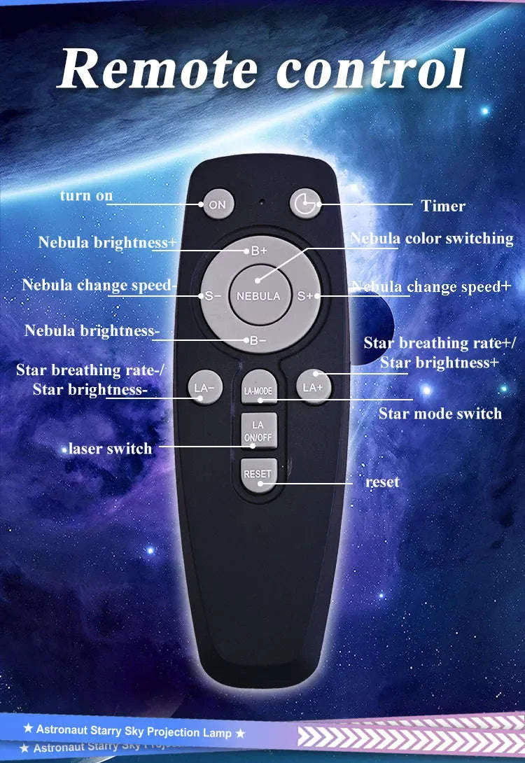 Astronaut Galaxy Projector Night Light with Remote & Timer-Hold Telescope / USB Plug / United States