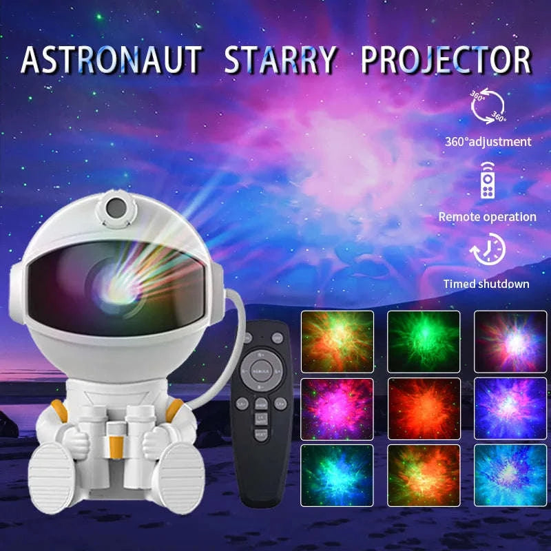 Astronaut Galaxy Projector Night Light with Remote & Timer-Hold Telescope / USB Plug / United States