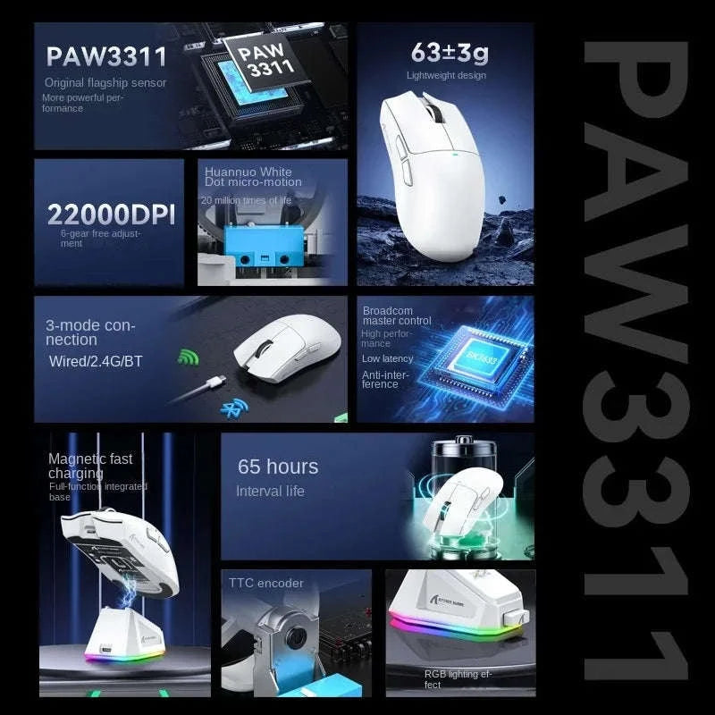 Attack Shark X11 Wireless Gaming Mouse-X11 White