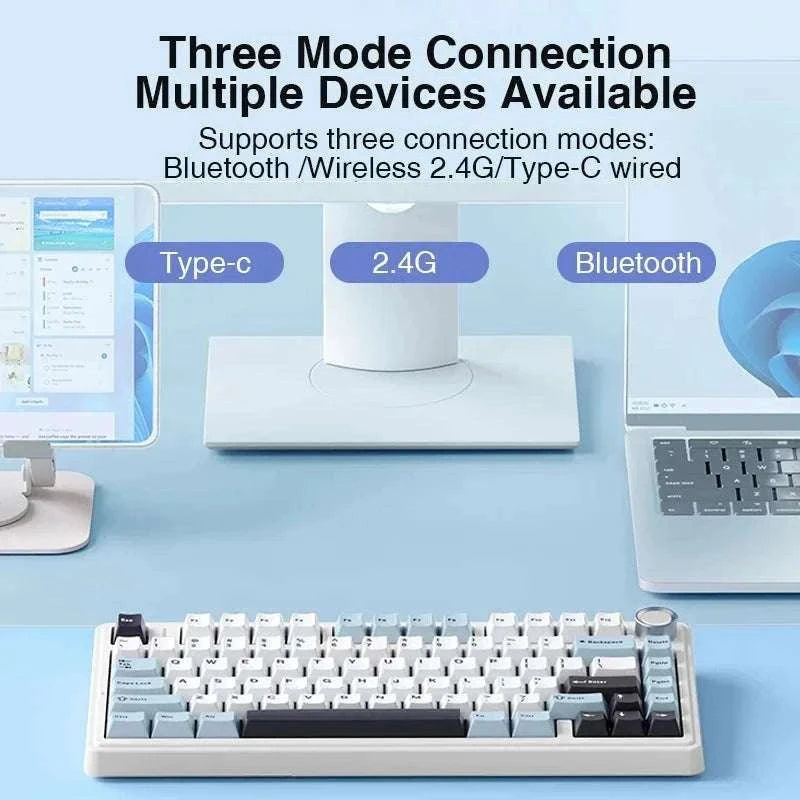 AULA F75 Wireless Mechanical Keyboard RGB 75% Hot Swap 78-Key-Reef Black / White Switch
