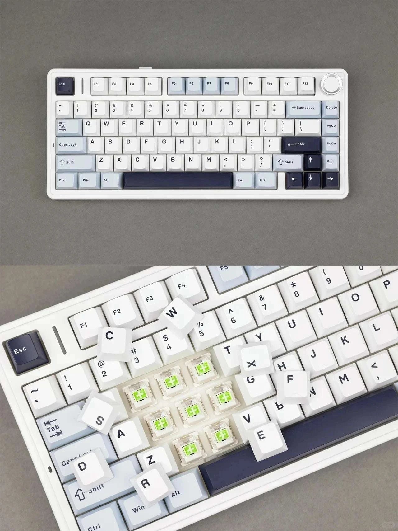 AULA F75 Wireless Mechanical Keyboard RGB 75% Hot Swap 78-Key-Reef Black / White Switch