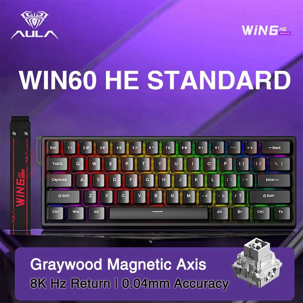 AULA WIN60 WIN68 HE Esports Magnetic Switch Gaming Keyboard-WIN60 HE Standard / United States