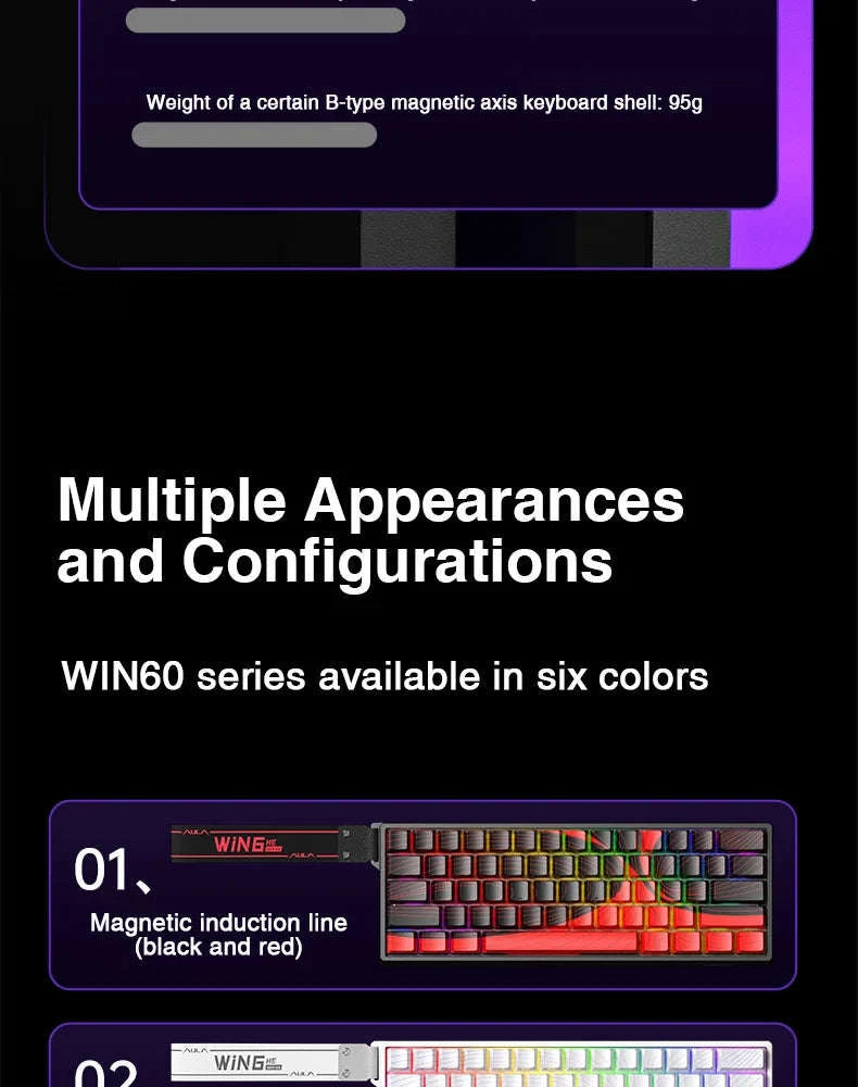 AULA WIN60 WIN68 HE Esports Magnetic Switch Gaming Keyboard-WIN60 HE Standard / United States