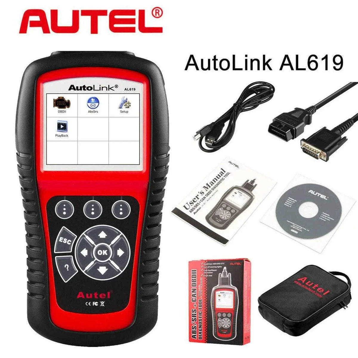 Autel AL619 OBD2 Scanner ABS SRS Car Diagnostic Code Reader-AL619 / Polish / UNITED KINGDOM