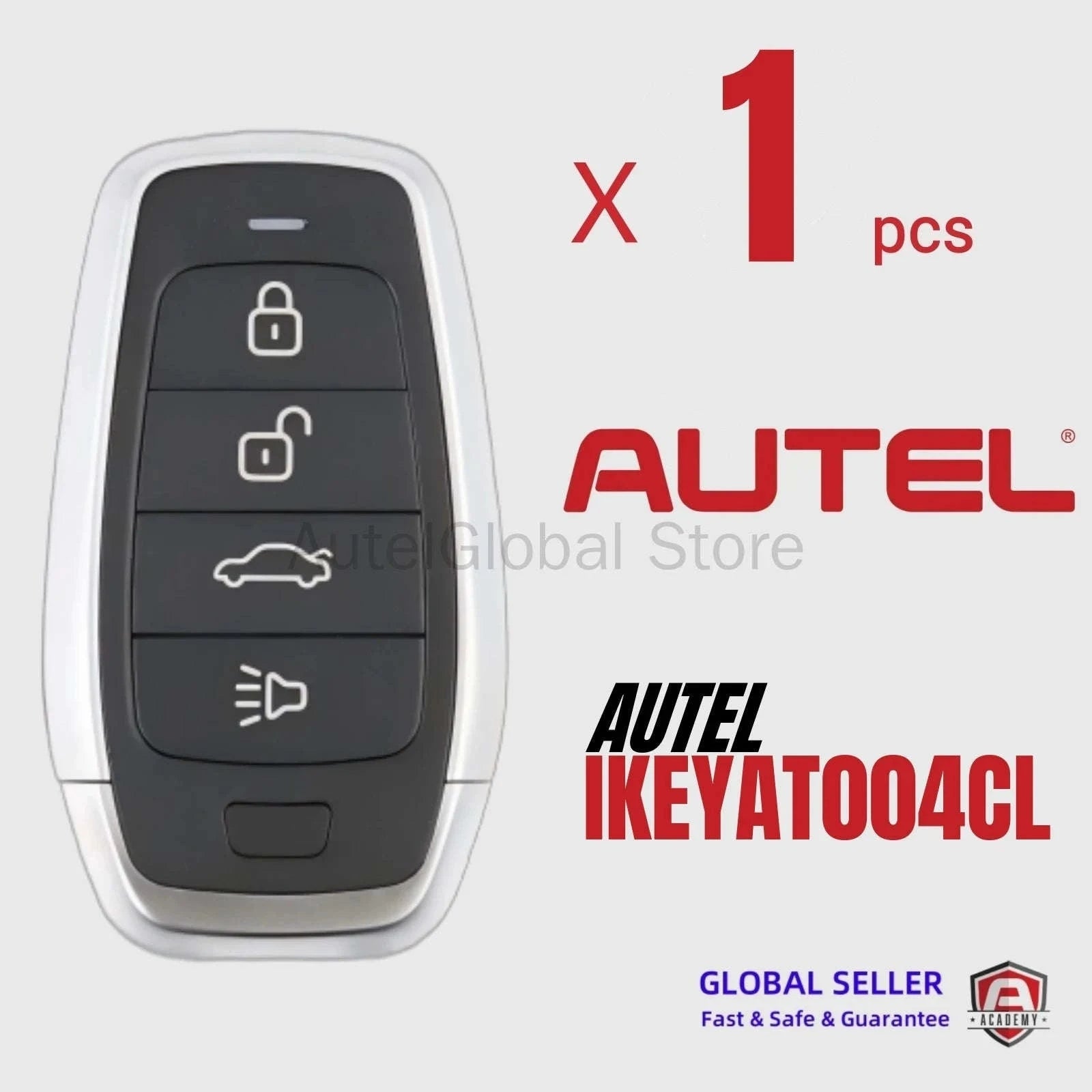 Autel IKEYAT004CL 4-Button Universal Smart Car Key for KM100-China Mainland