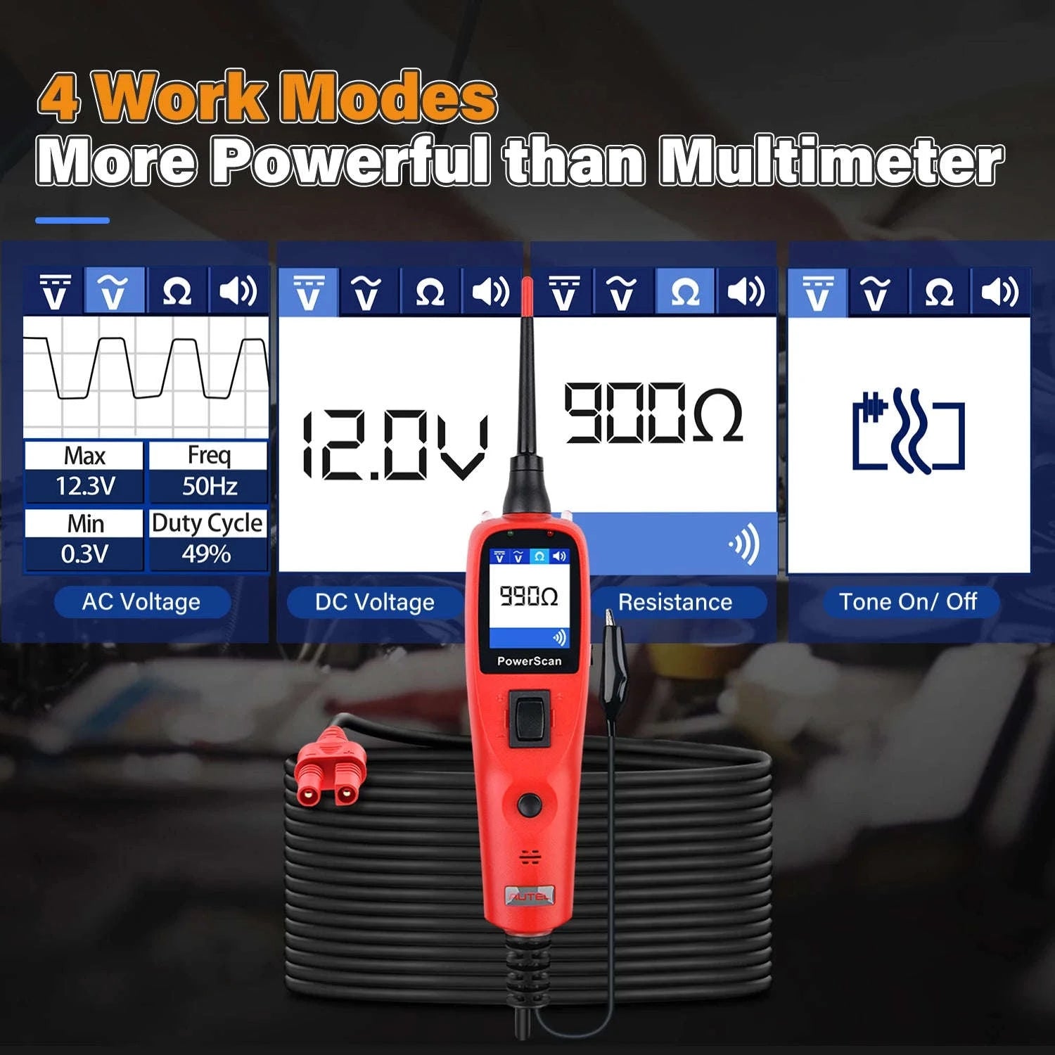 Autel PowerScan PS100 Automotive Circuit Tester and AVOmeter-PS100 Black / English / United States