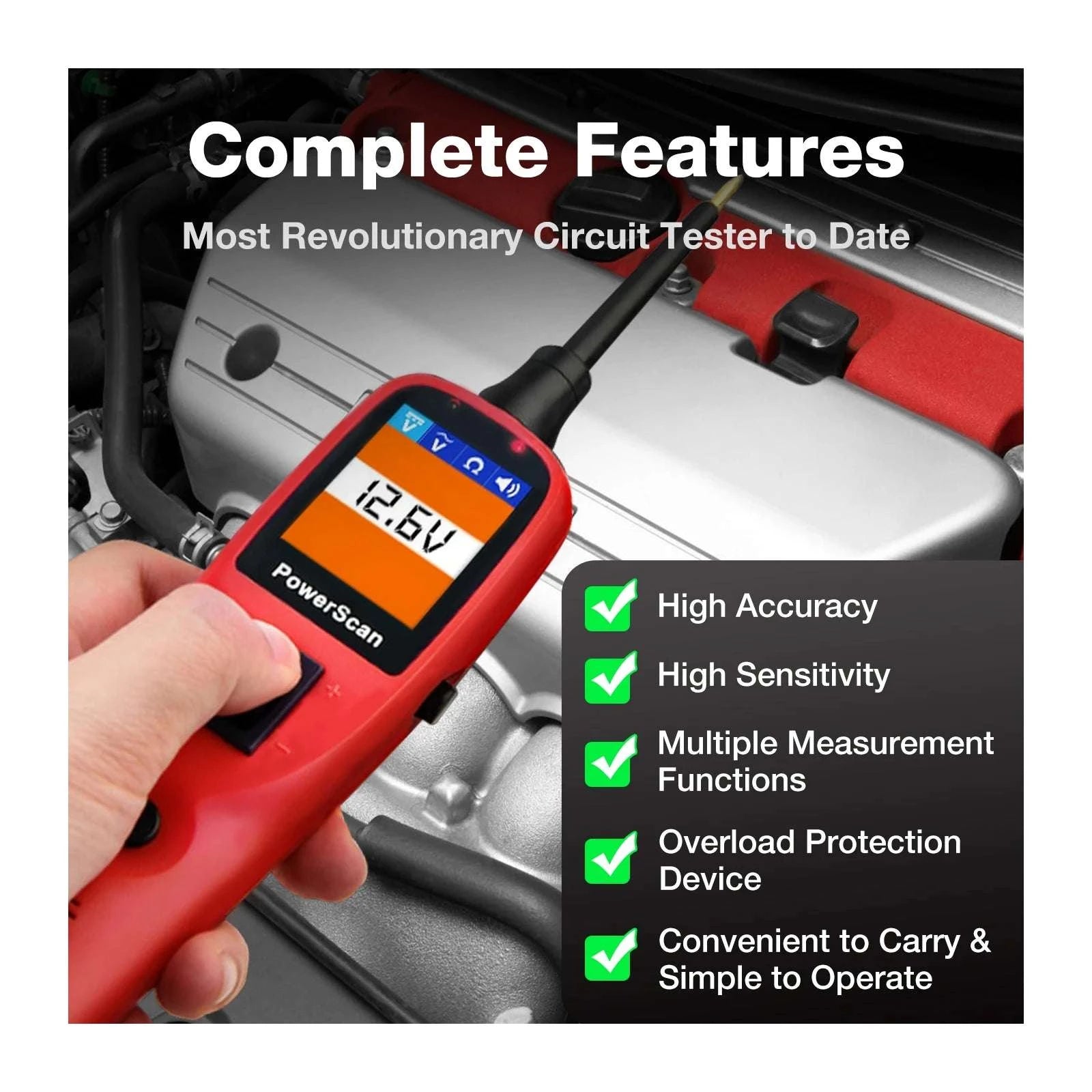Autel PowerScan PS100 Circuit Tester 12V/24V Automotive Probe Kit-france