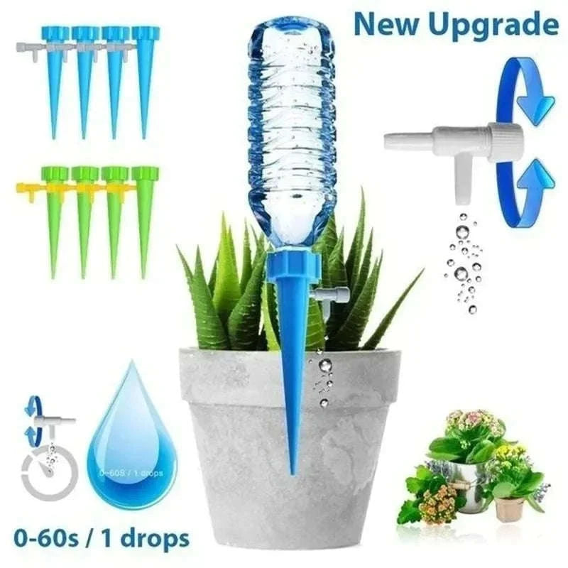 Auto Adjustable Drip Spike Watering System-6pcs Green