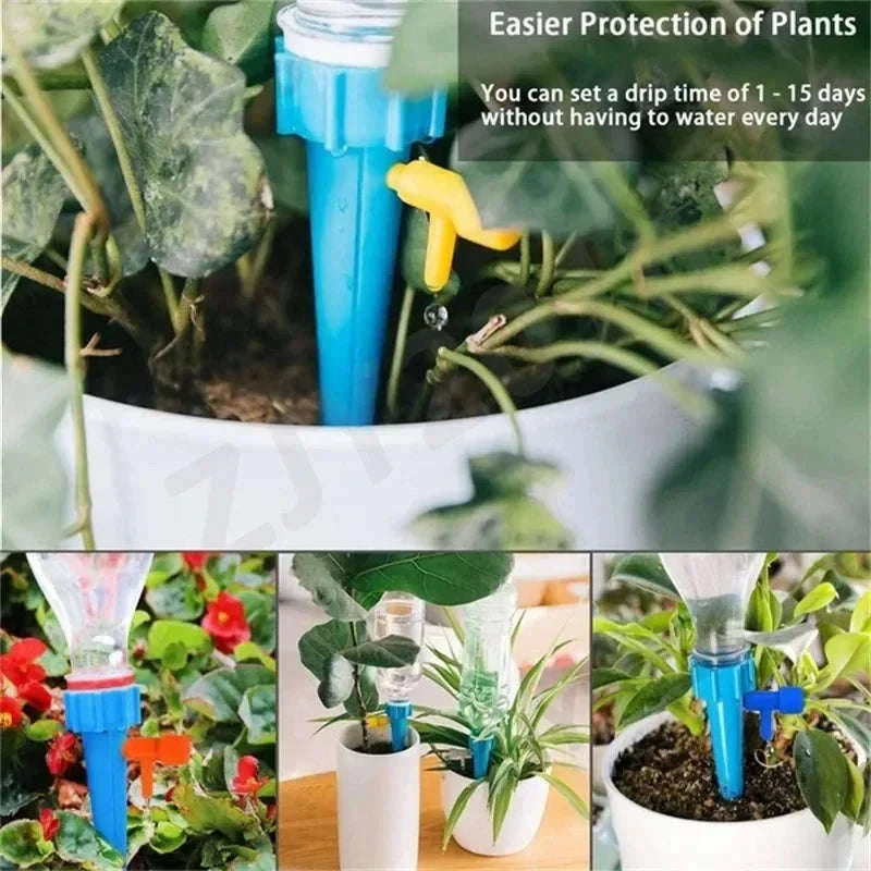 Auto Adjustable Drip Spike Watering System-6pcs Green