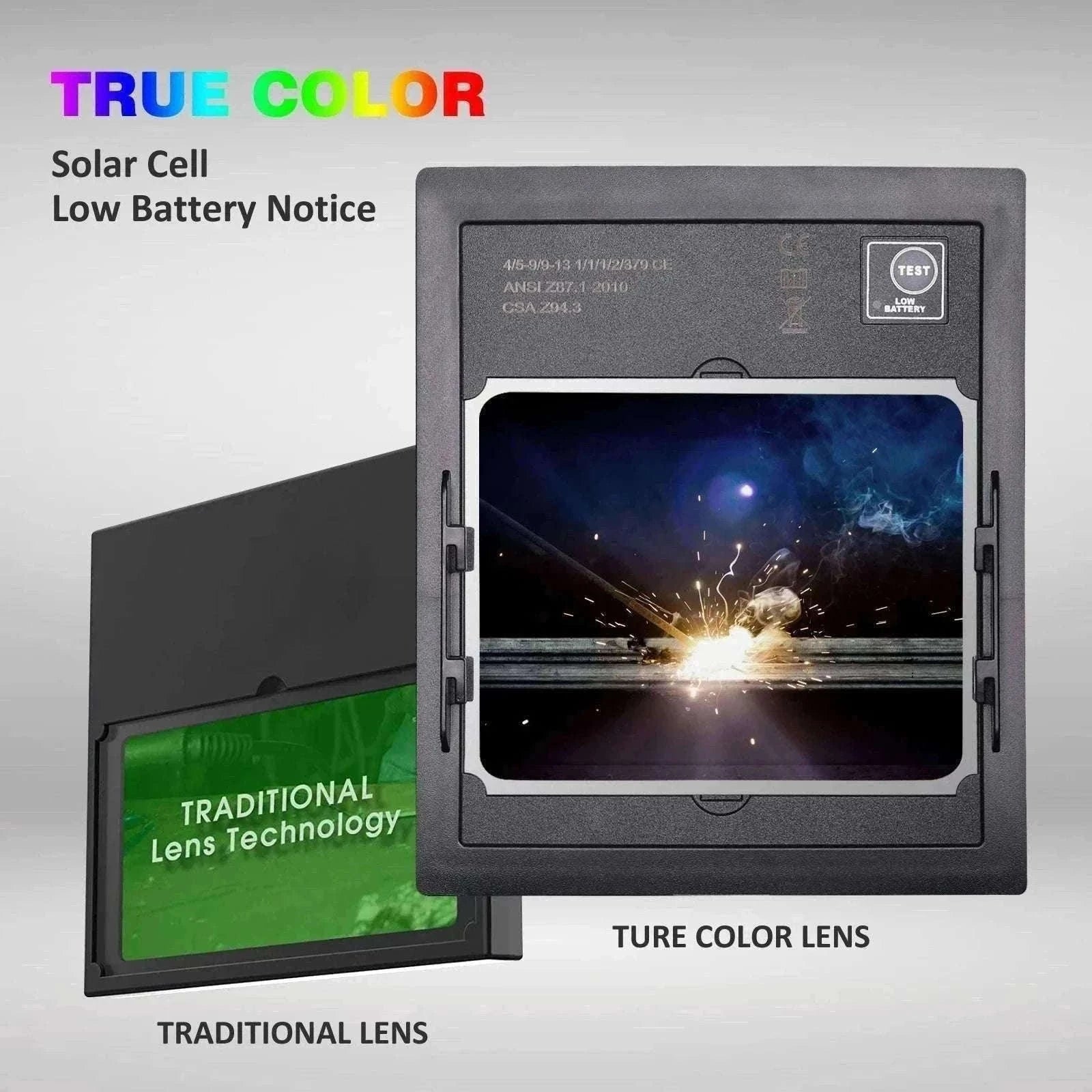 Auto-Darkening Welding Helmet 1/1/1/1 True Color 4 Sensors-UN9k Black