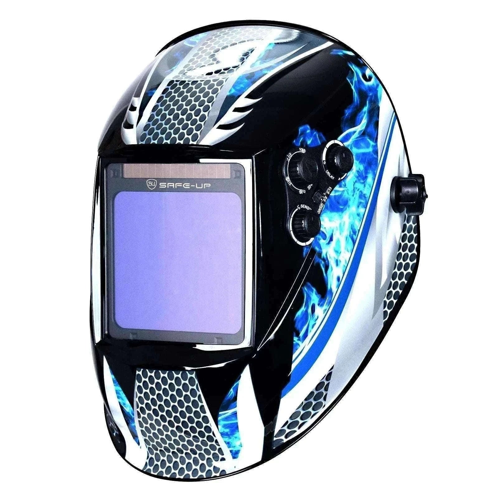 Auto-Darkening Welding Helmet 1/1/1/1 True Color 4 Sensors-UN9k Black