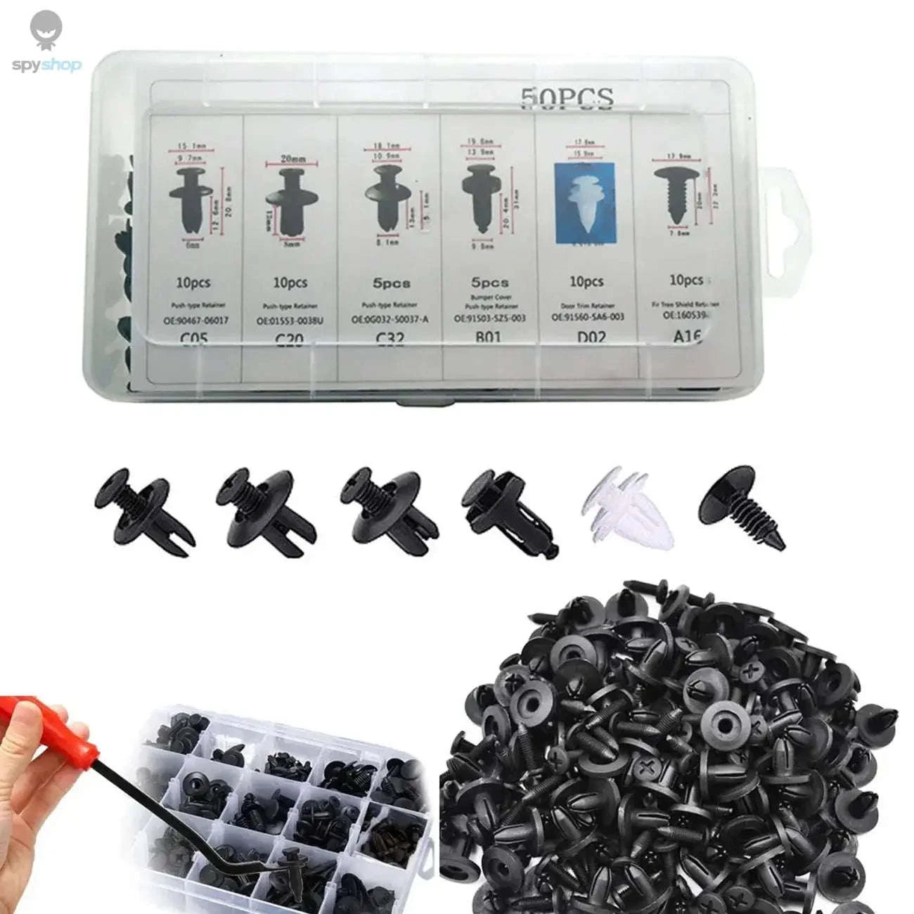 Auto Fastener Clip Mixed Car Body Push Retainer Kit-A 50Pcs(Bag) no Tool