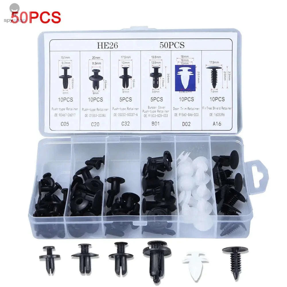Auto Fastener Clip Mixed Car Body Push Retainer Kit-A 50Pcs(Bag) no Tool