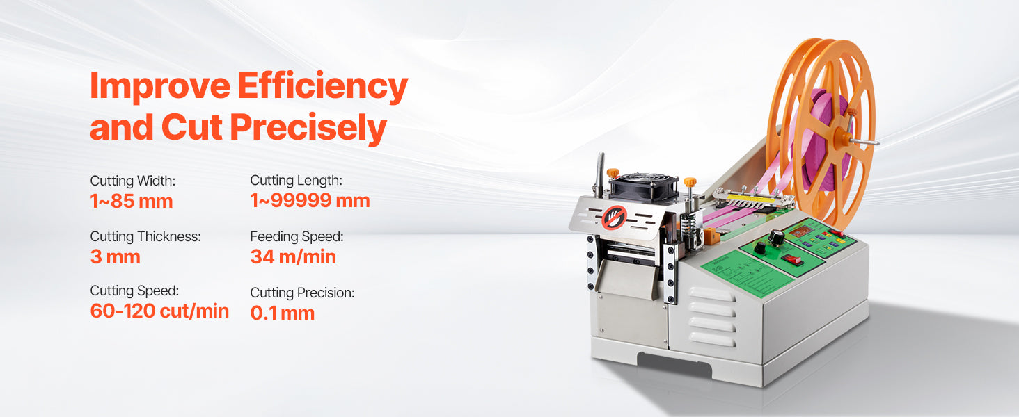 SucceBuy Automatic Webbing Cutting Machine Hot Cold Ribbon Cutting Machine with Adjustable Temperature LCD Display for Shoelaces