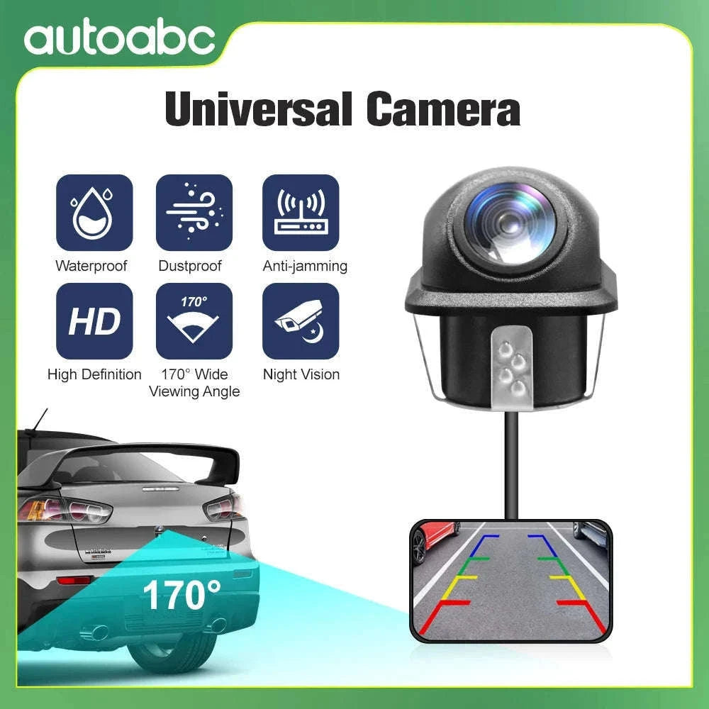 AUTOABC AHD 720P Waterproof Car Rear View Camera, 175°-Universal Camera / United States / 12 V