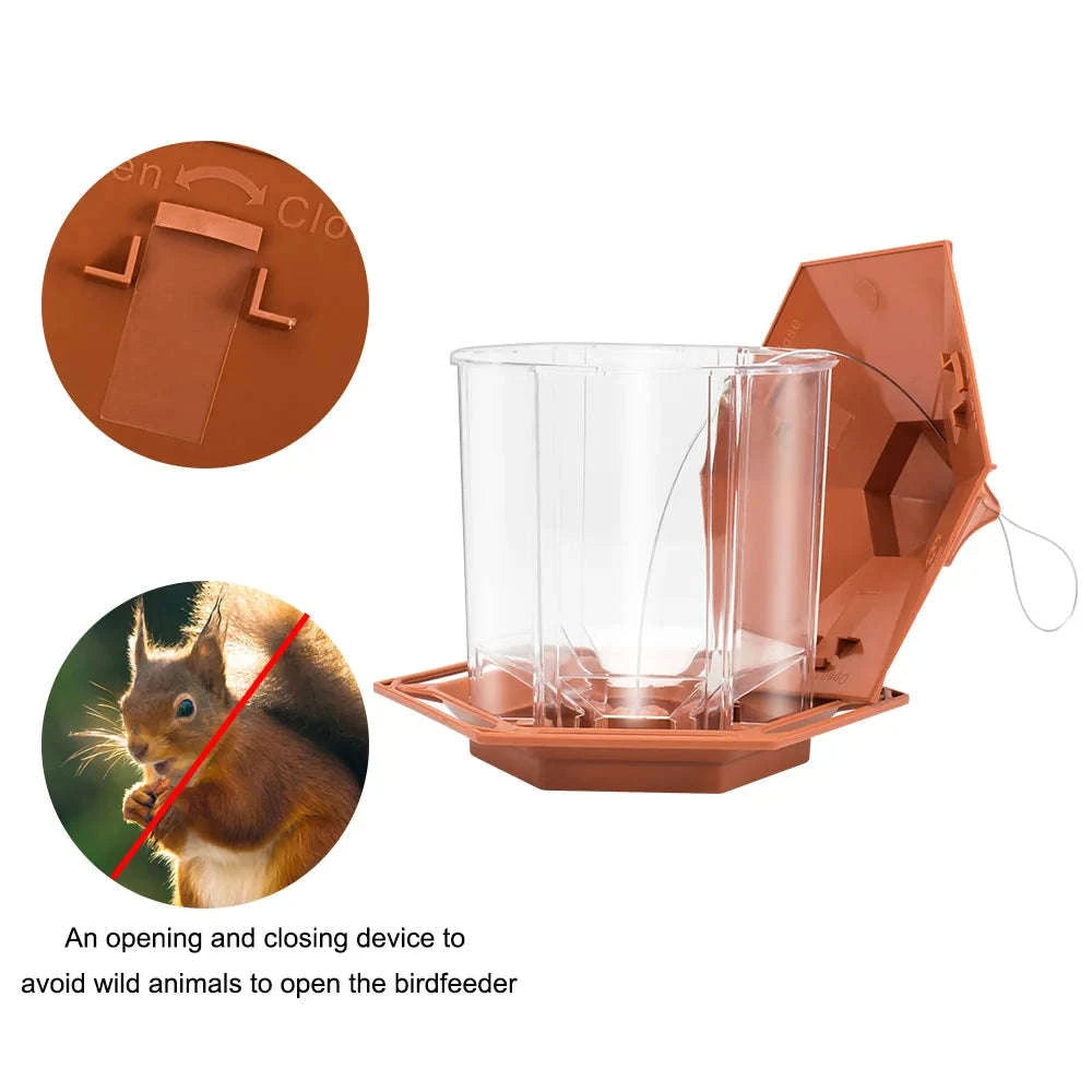 Automatic Bird Feeder Hanging Outdoor Gazebo-Style Food Container-1 Set