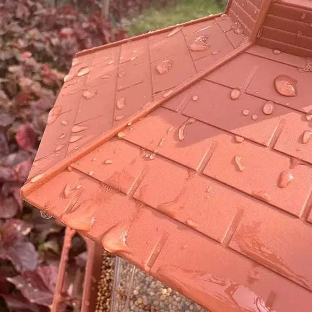 Automatic Bird Feeder Hanging Outdoor Gazebo-Style Food Container-1 Set