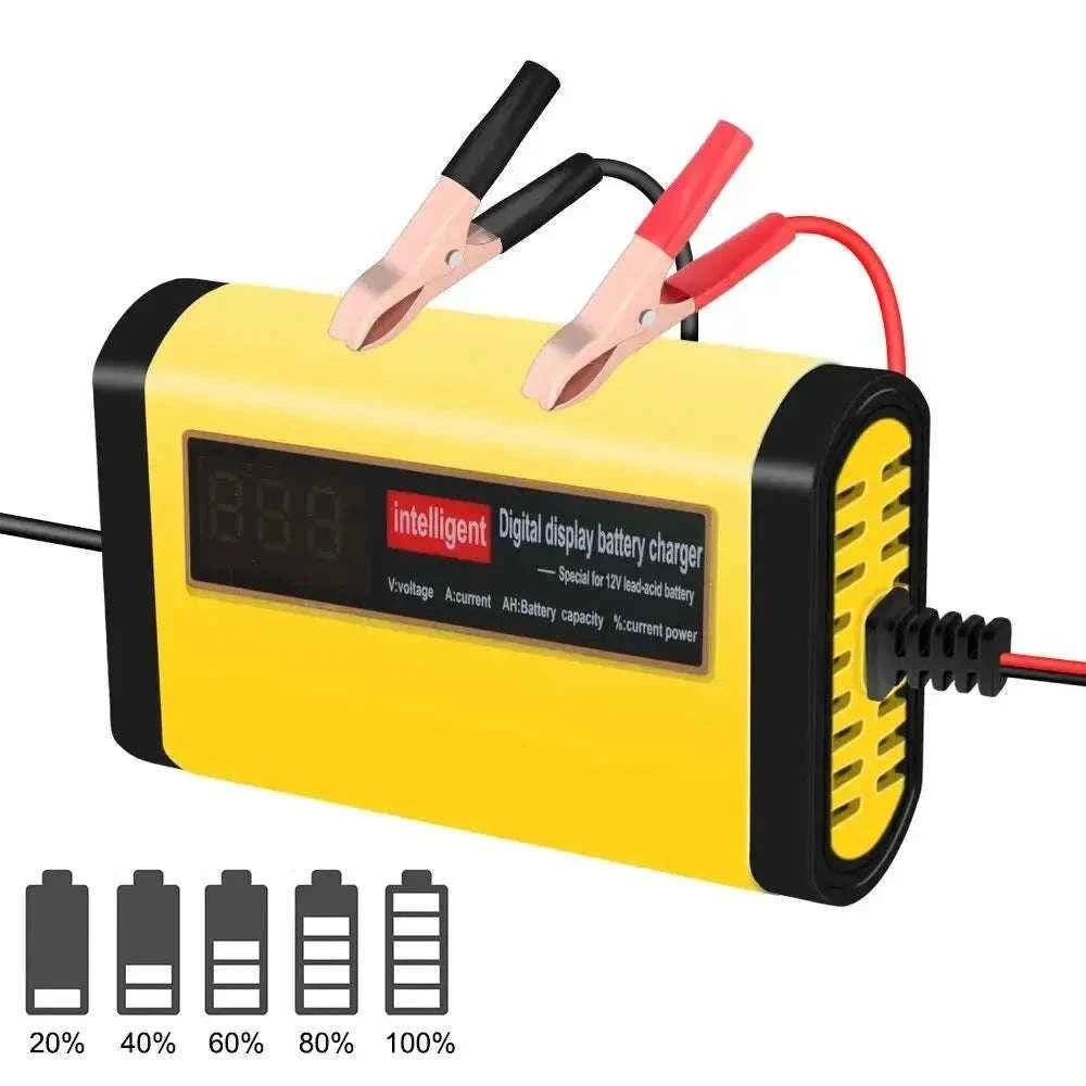 Automatic Car Battery Charger with LCD Display and 2A Charging
