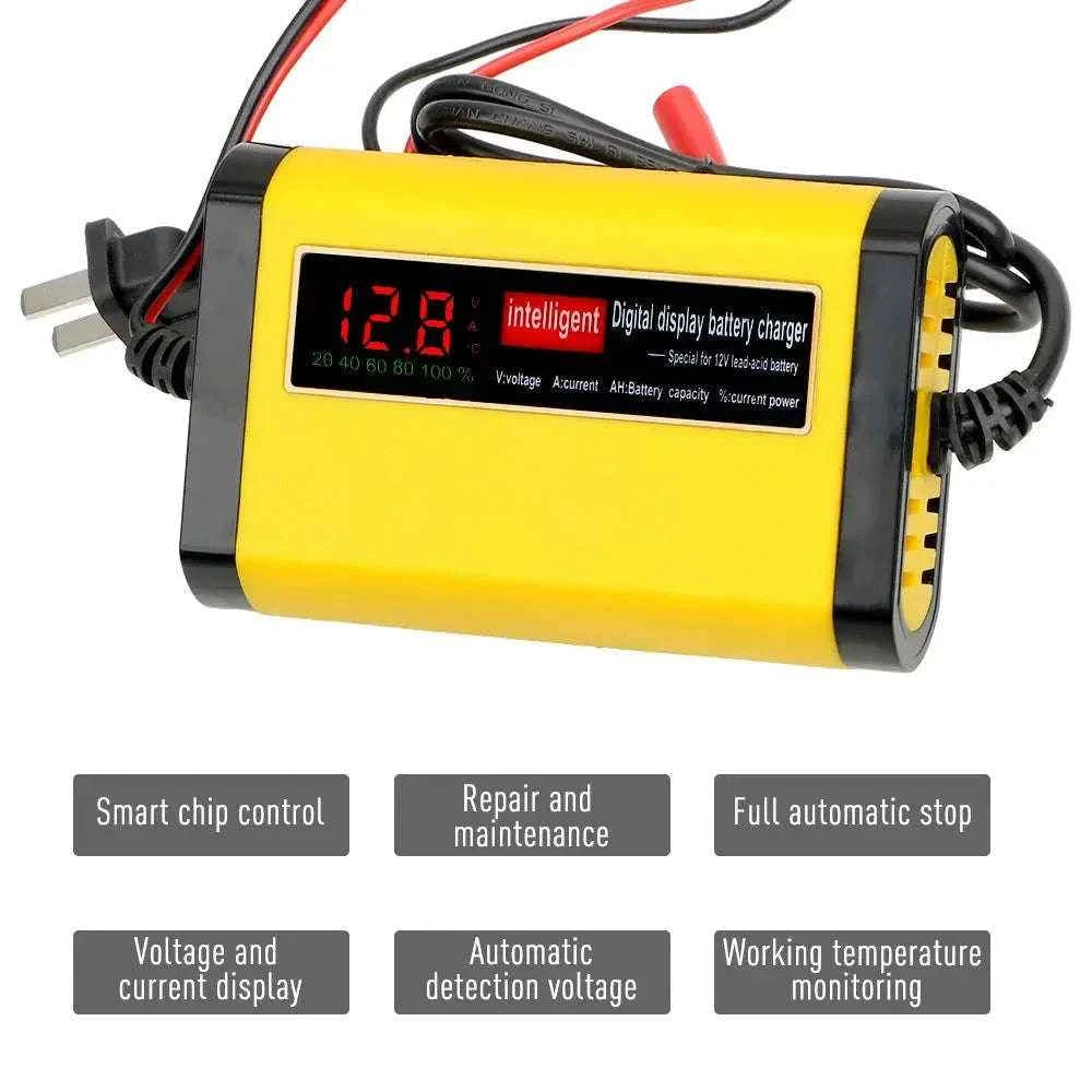 Automatic Car Battery Charger with LCD Display and 2A Charging