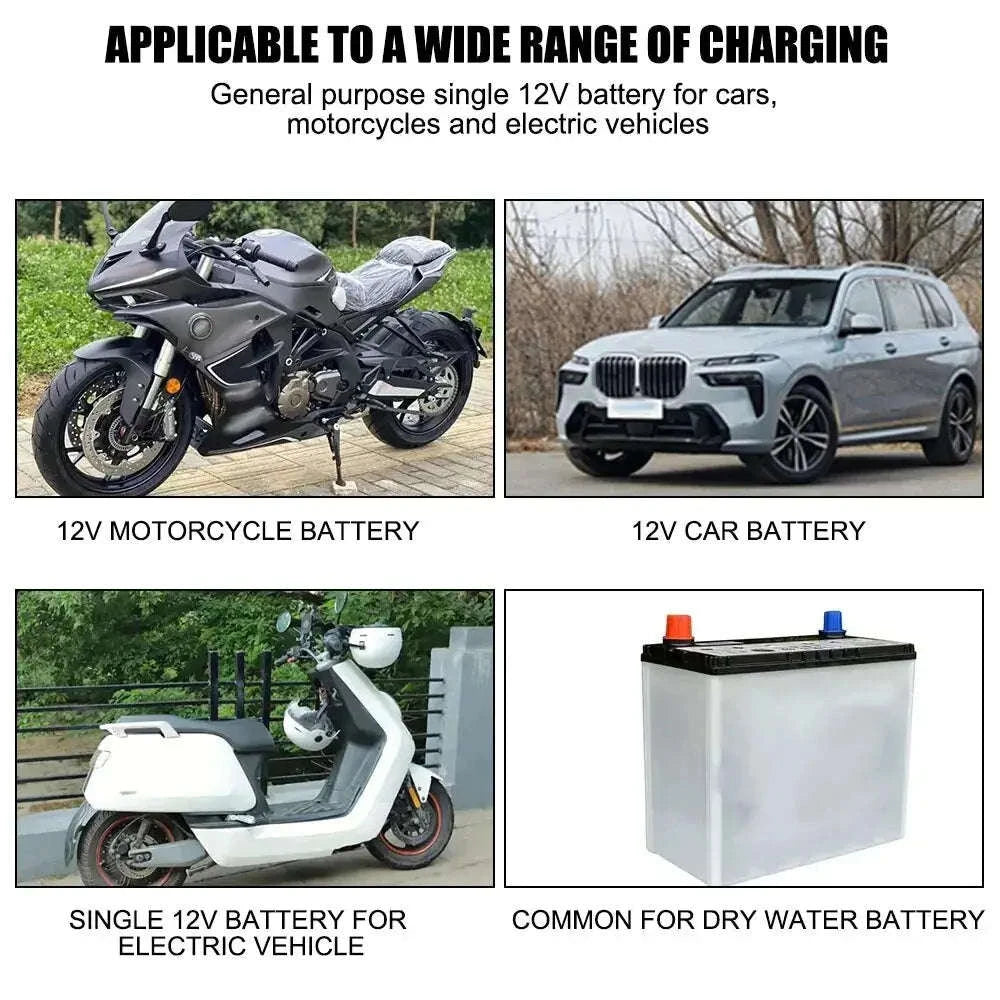 Automatic Car Battery Charger with LCD Display and 2A Charging