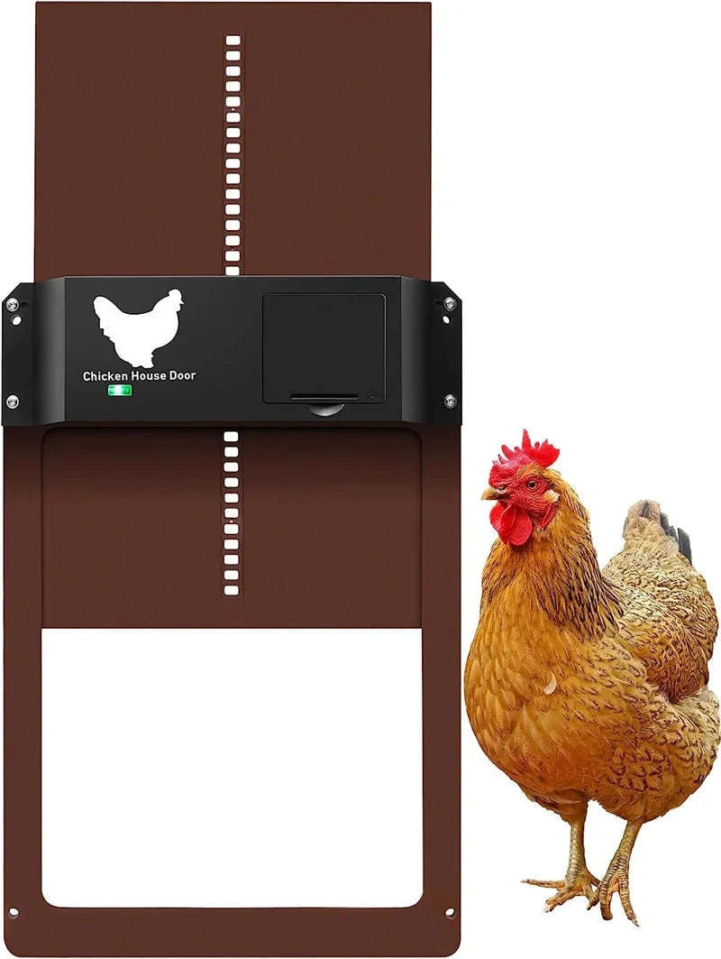 Automatic Chicken Coop Door with Light Sensor Control-Brown
