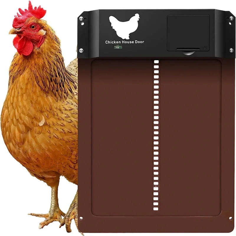 Automatic Chicken Coop Door with Light Sensor Control-Brown