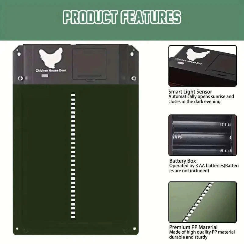 Automatic Chicken Coop Door with Light Sensor Control-RED