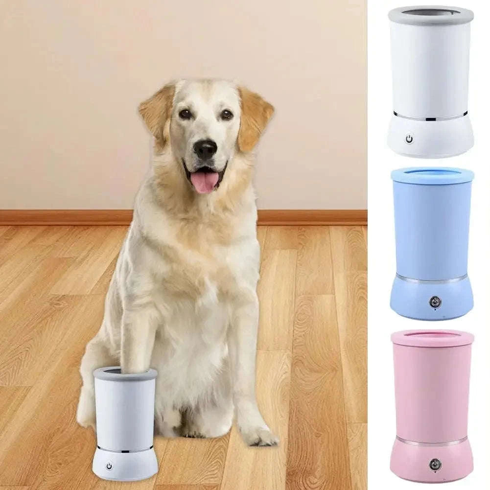 Automatic Dog Paw Cleaner Electric Grooming Cup-Blue