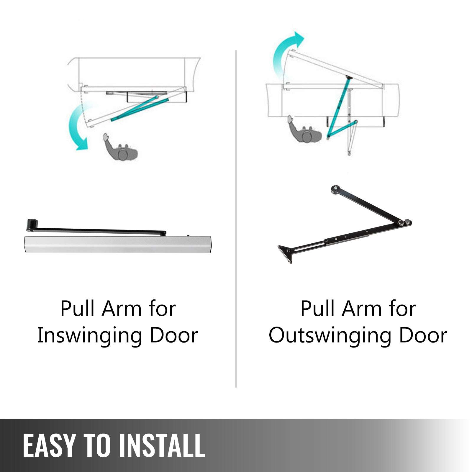 Automatic Door Opener Kit with Sensor & Remote 120° Swing-spain