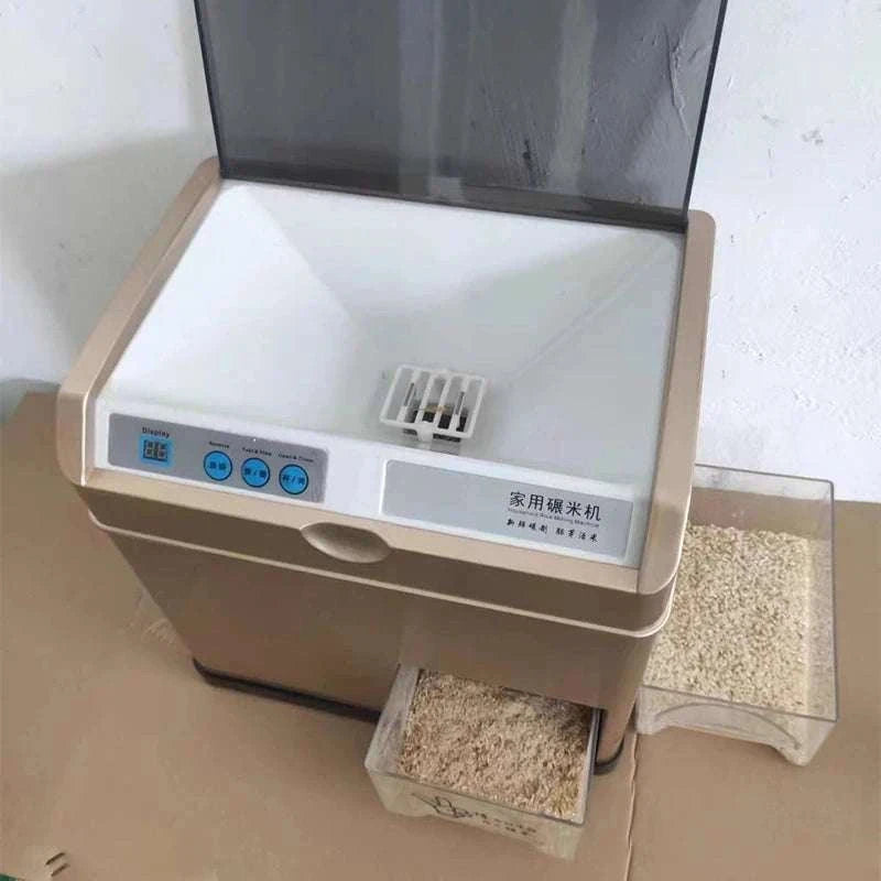Automatic Electric Rice Mill Machine 500W Household Rice Husker-WHITE