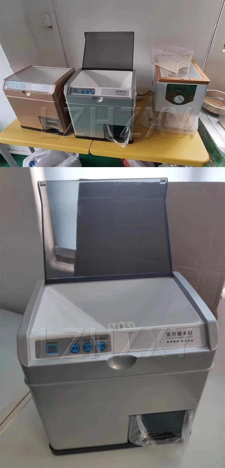 Automatic Electric Rice Mill Machine 500W Household Rice Husker-WHITE