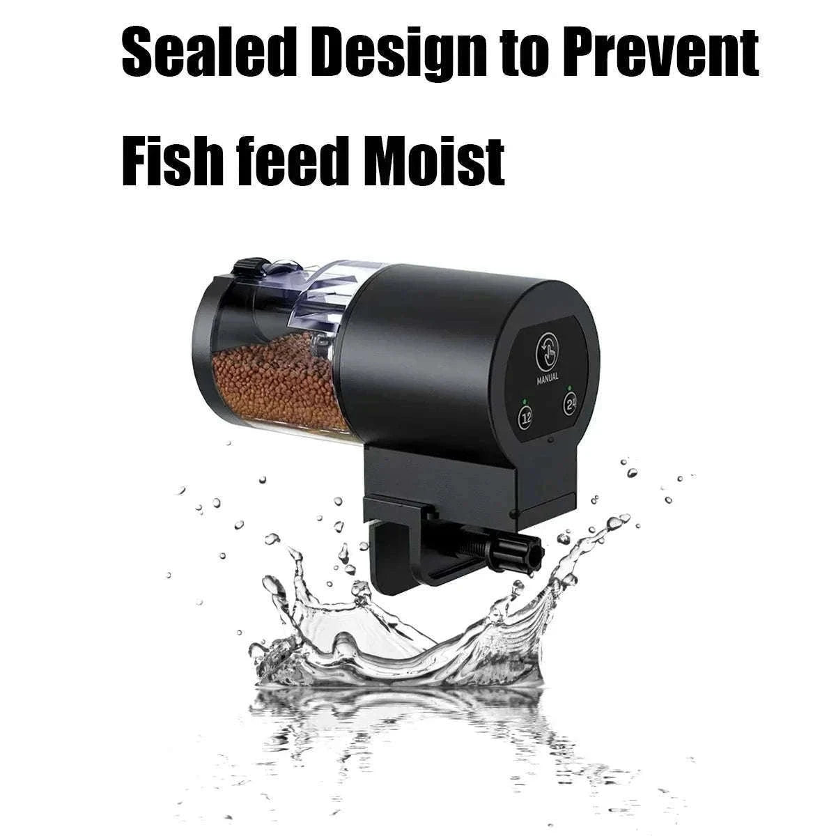 Automatic Fish Feeder with Programmable Timer, 100ml Capacity-Base upgrade version