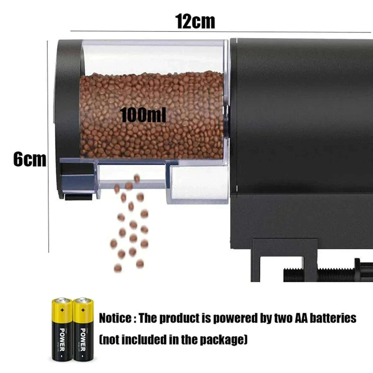 Automatic Fish Feeder with Programmable Timer, 100ml Capacity-Base upgrade version
