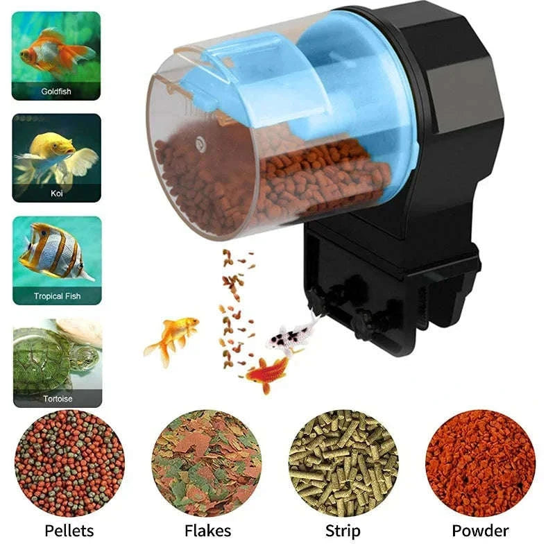 Automatic Fish Tank Feeder with Intelligent Timing-Blue