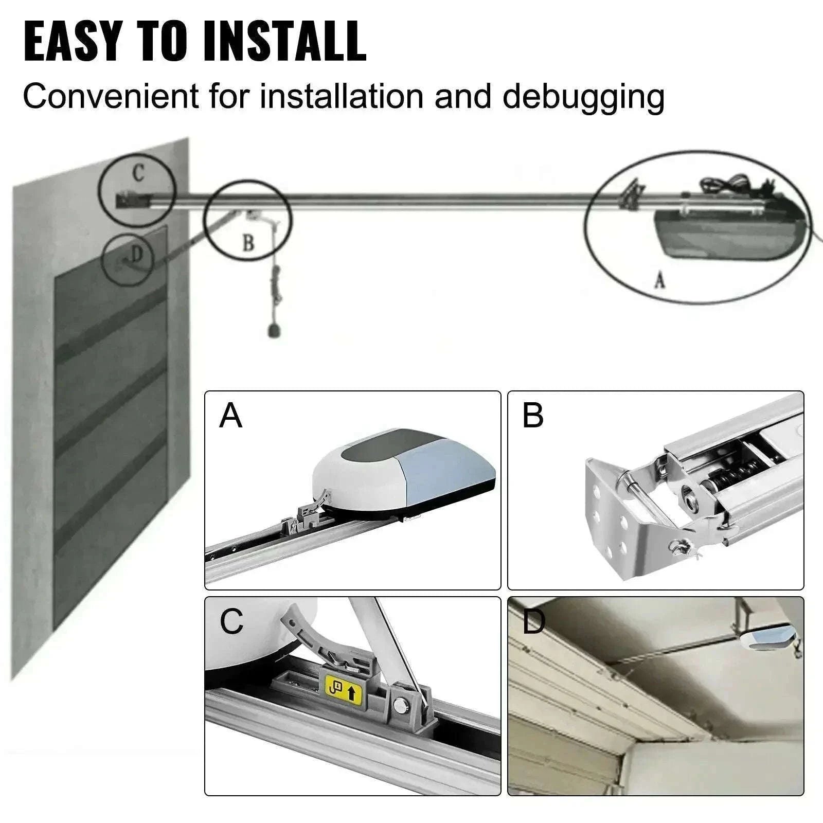 Automatic Garage Door Opener Kit with Remote Control & Quiet Motor-CZECH REPUBLIC / 1000 N