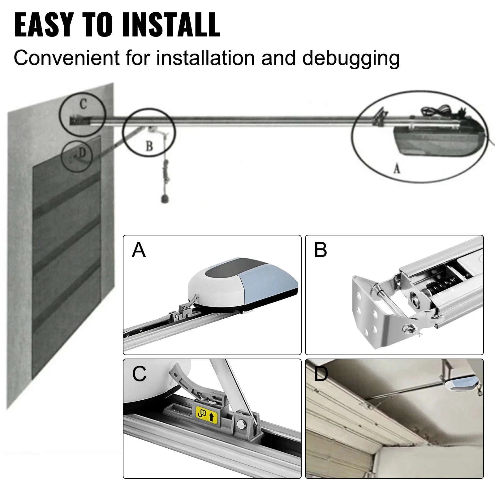 Automatic Garage Door Opener Kit with Remote Control & Quiet Motor-CZECH REPUBLIC / 1000 N